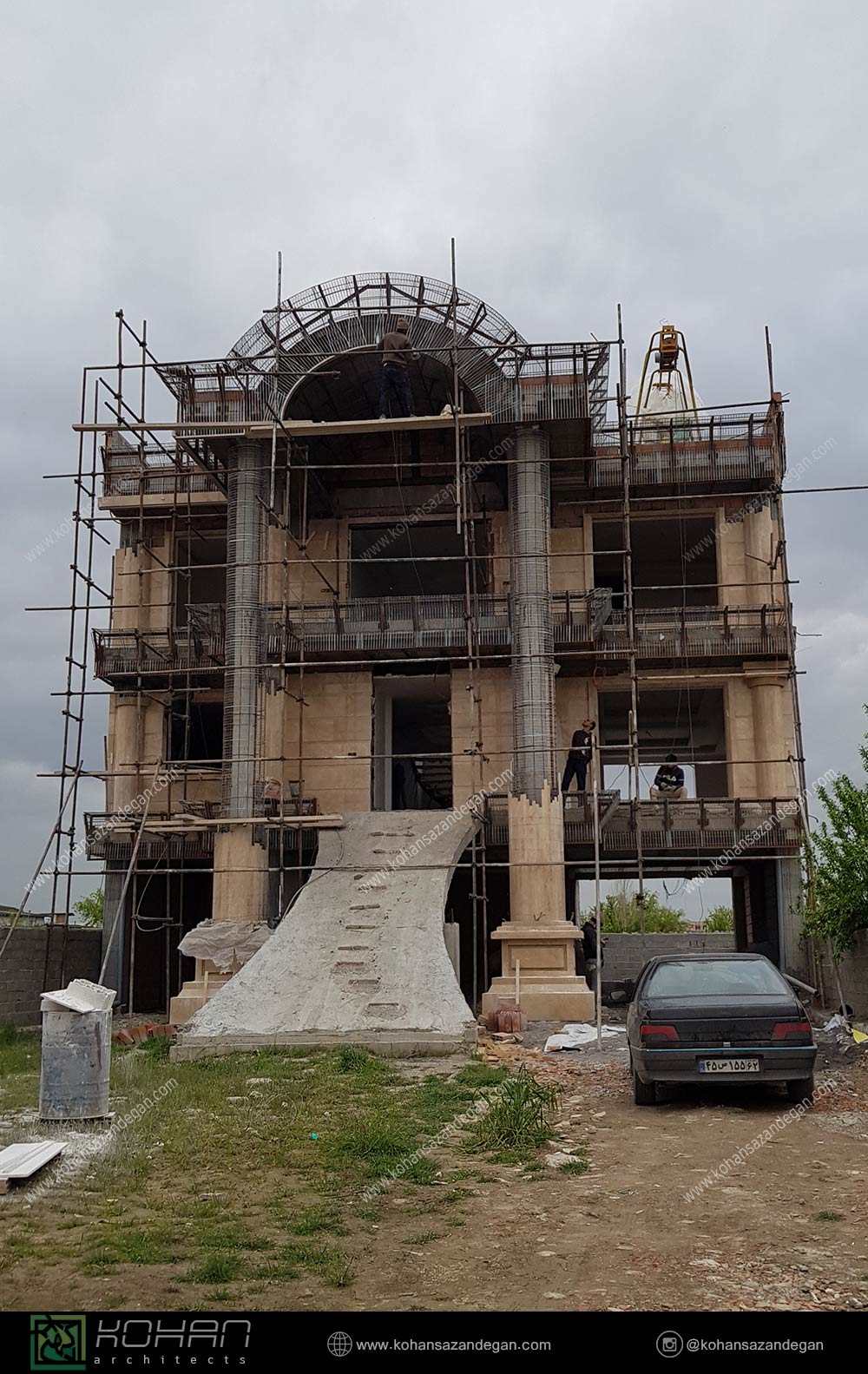 مراحل ساخت نمای ویلایی کلاسیک